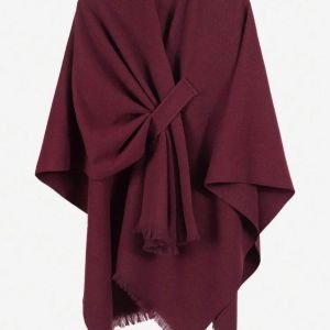 Burgundy Faux Cashmere Shawl Wrap